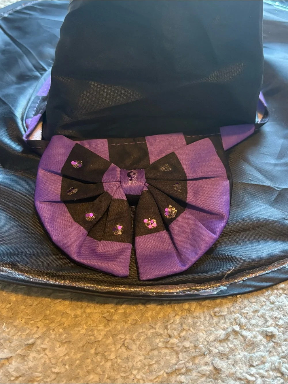 Kids Witch Hat Costume Accessory - Black and Purple Halloween